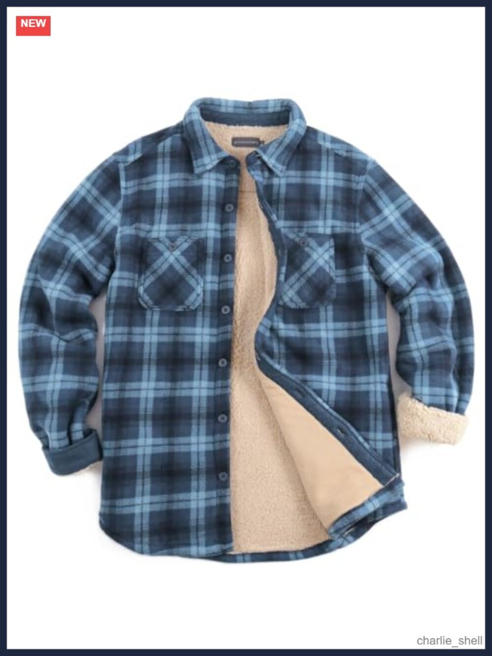 Sherpa Lined Flannel Shirt Jacket Mens Heavyweight Button Down Plaid Winter Coat